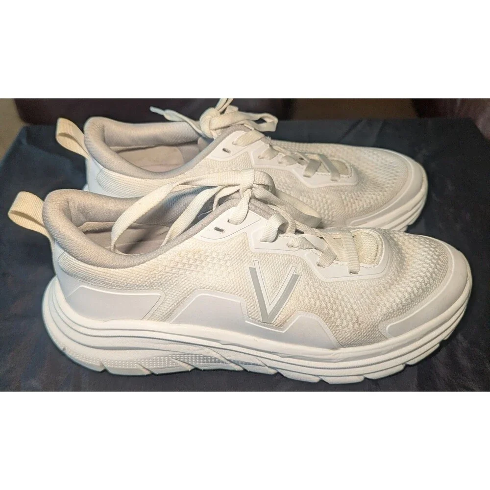 Vionic Walk Max Sneaker Shoe Womens Size 9 Ivory Comfort Cream Lace Up